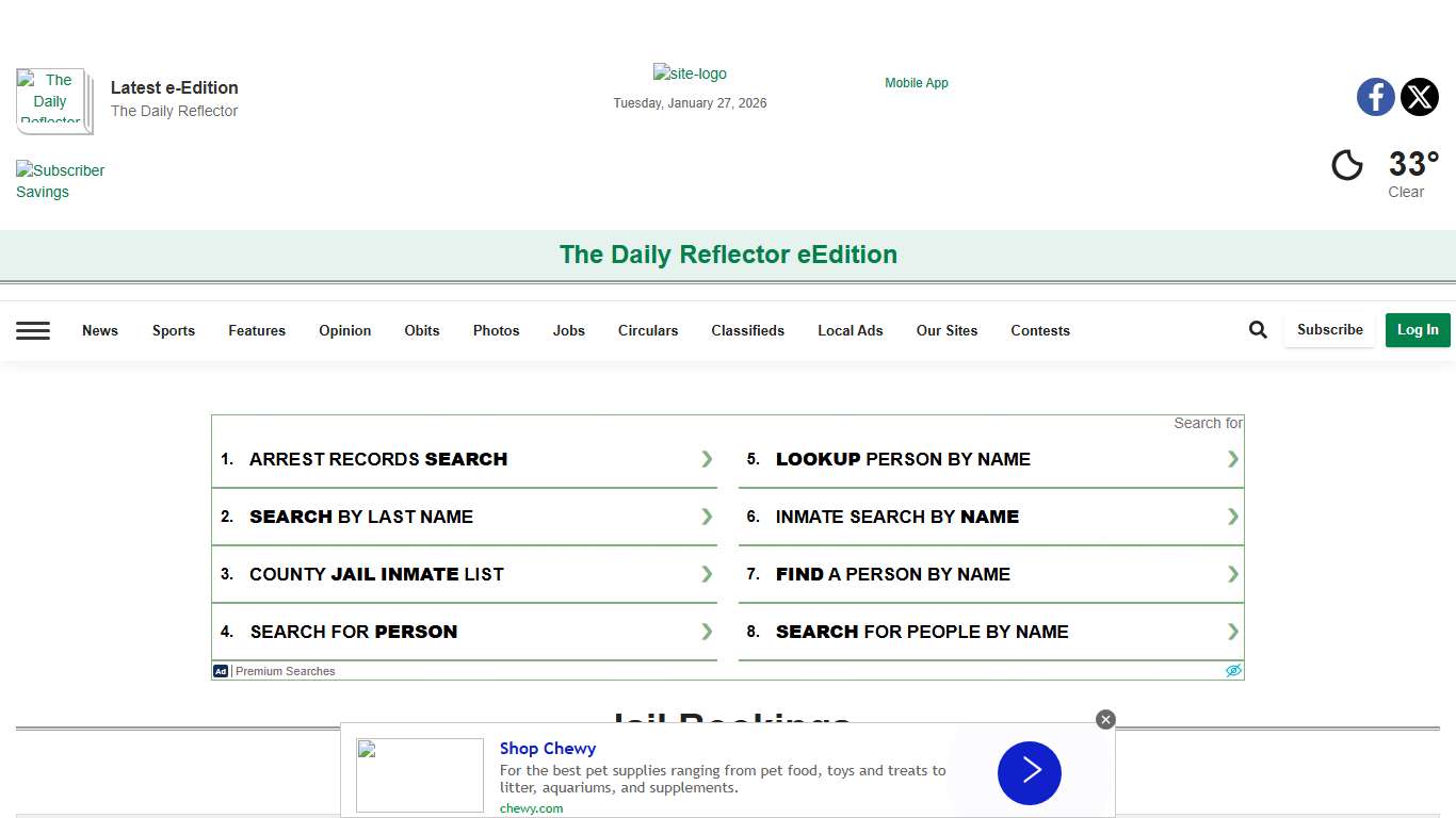 Jail Bookings reflector.com