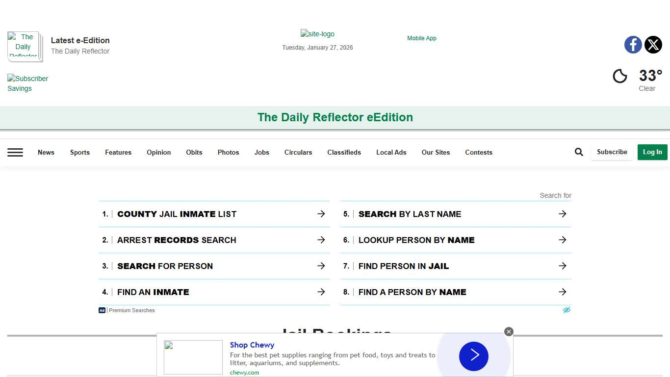 Jail Bookings reflector.com